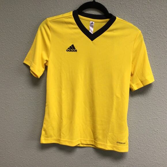 Youth Adidas Unisex Entrada 22 Soccer Jersey Team Yellow Black Size Medium - Picture 2 of 5